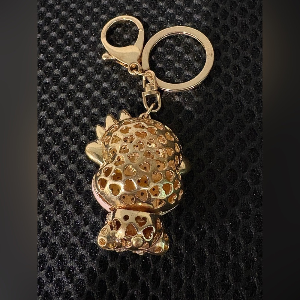 Betsey Johnson Inspired Sparkling Pink & Blue Monkey Rhinestone Keychain - Picture 3 of 8